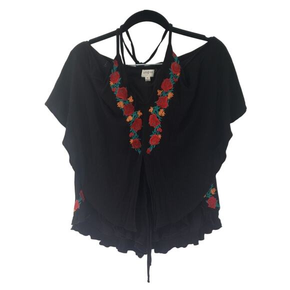 UMGEE Floral Short Sleeve Top Womens Size Medium M - Picture 1 of 4